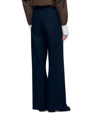 Raph Mid Rise Wide Leg Jeans in Blue Jean