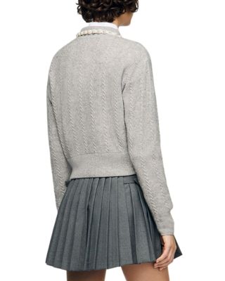 Ameo Beaded Collar Cardigan