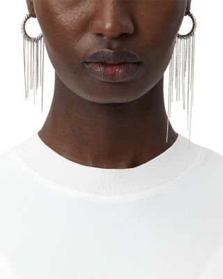 Chain Fringe Hoop Earrings
