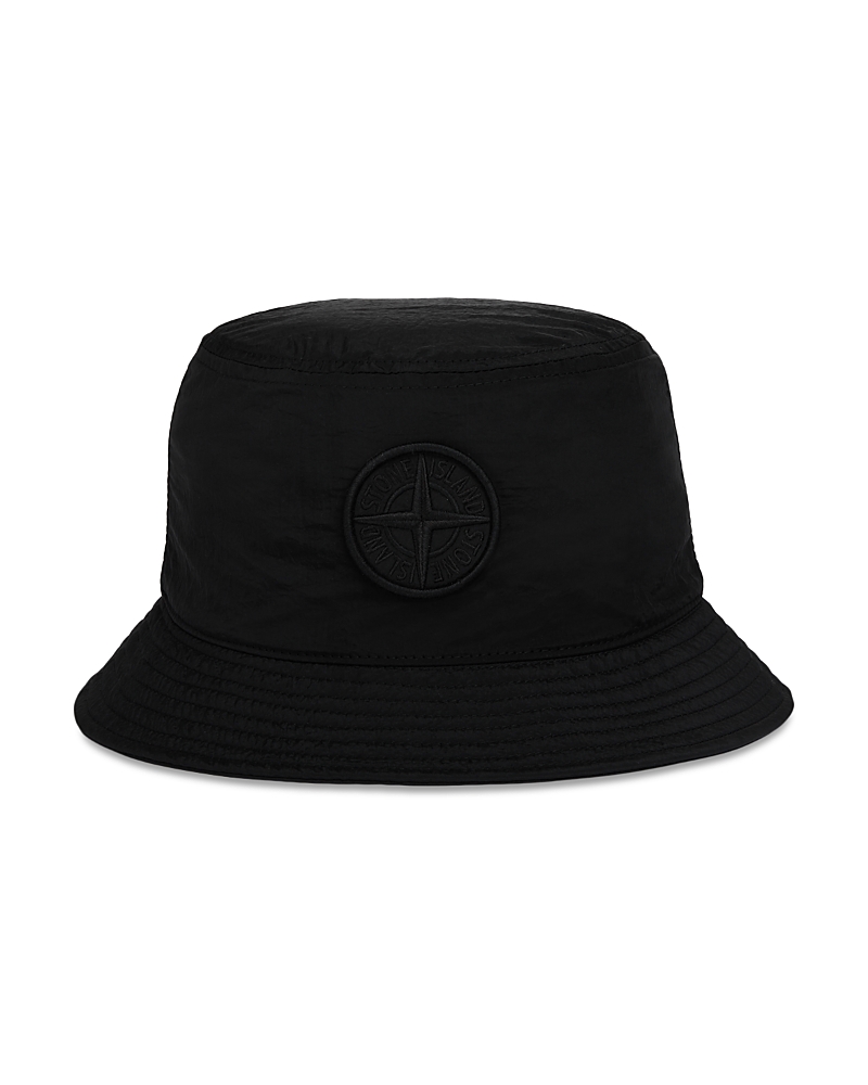 Stone Island Black Nylon Metal Bucket Hat In Black