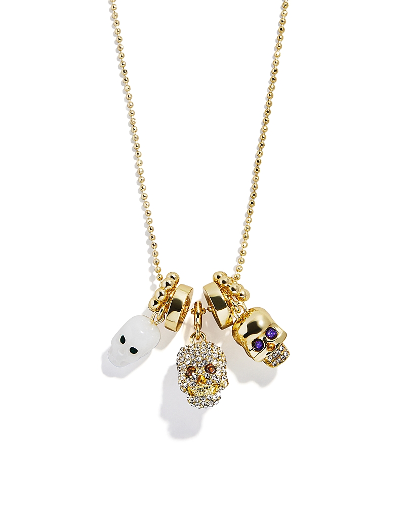 Baublebar Sparkling Skull Charm Necklace In Gold