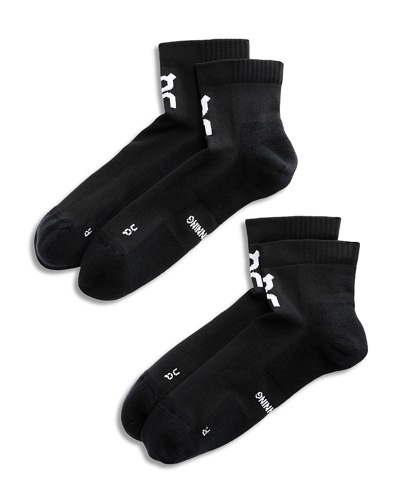On Running Core Run Mid Socks, Pack Of 2 In Black