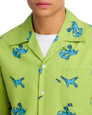 Printed Short Sleeve Button Front Camp Shirt