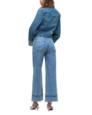 Rosie High Rise Wide Leg Raw Hem Ankle Jeans in Express