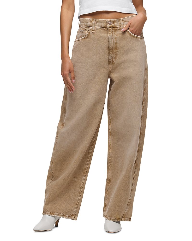 Hudson Bailey Relaxed Barrel Jeans In Burnt Khaki In Brown
