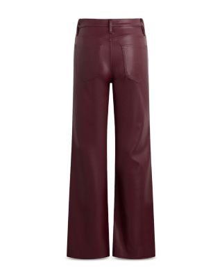 Rosie High Rise Wide Leg Faux Leather Jeans in Port Royal