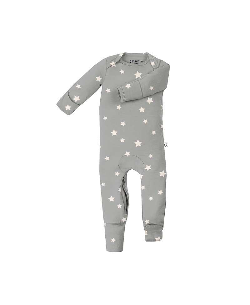 Gunamuna Unisex Romper Footie Convertible Pajama In Gray