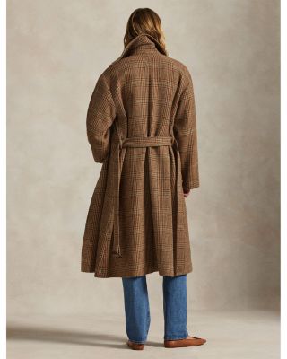 Glen Plaid Wool Trench Coat