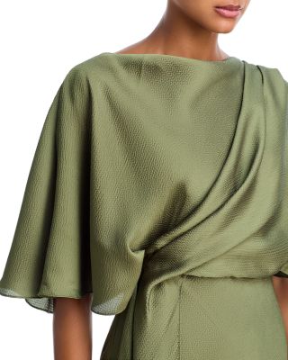 Draped Bodice Cascading Gown