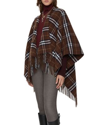 Treacle Check Wool & Cashmere Cape
