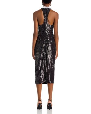 Lilith Sequin Contrast Collar Dress