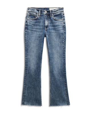 Flexi Peyton High Rise Ankle Bootcut Jeans in Washed Stone Black