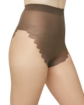 French Lace Control Top Sheer Tights