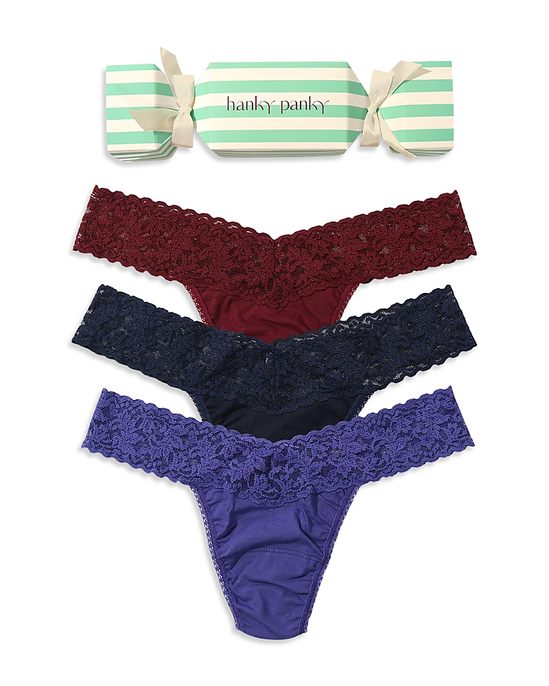 Hanky Panky Signature Lace Low Rise Thong, Pack Of 3