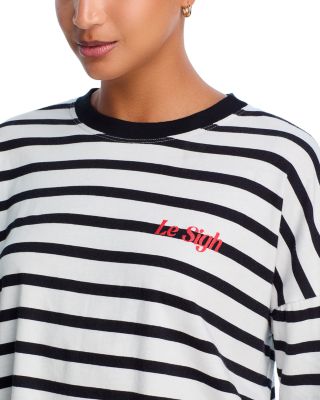 Cropped Long Sleeve Printed Tee