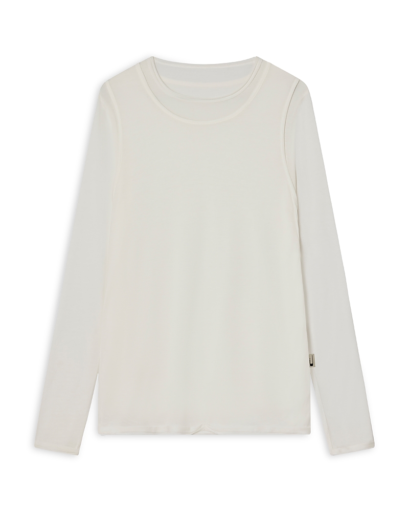 Carrer Doria Double Layer Long Sleeve Tee In White