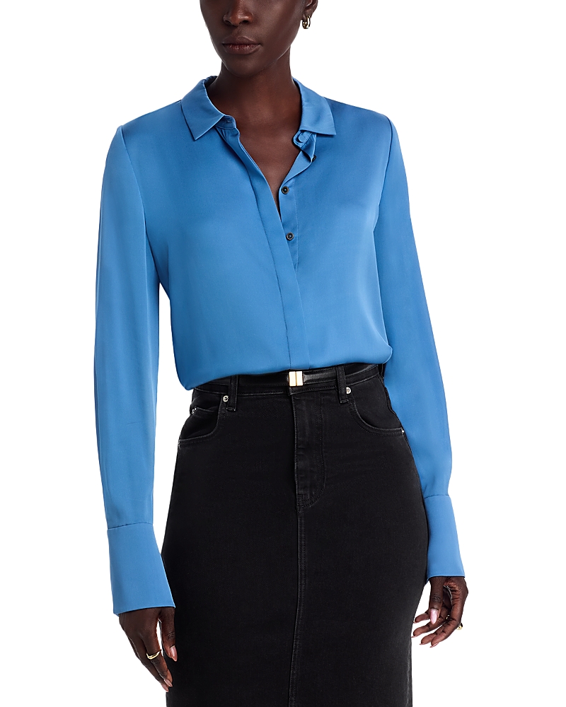 Kobi Halperin Larissa Silk Blend Blouse In Blue