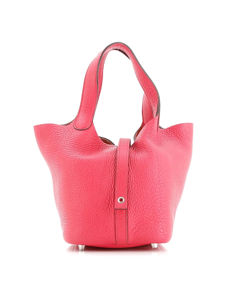Pre-owned Pre-owned Hermes Hermes Pm Picotin Lock Bag Clemence In Pink