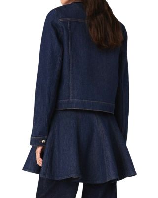 Denim Jacket with Faux Leather