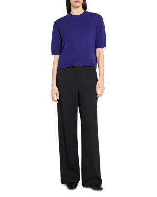 Cashmere Cropped Short Sleeve Sweater