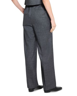 Wool Wide Leg Pull On Pants