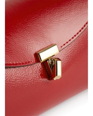 Mini T-Lock Glossy Naplack Leather Clutch