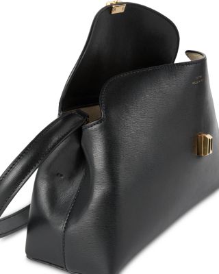 T-Lock Smooth-Leather Convertible Clutch in Black