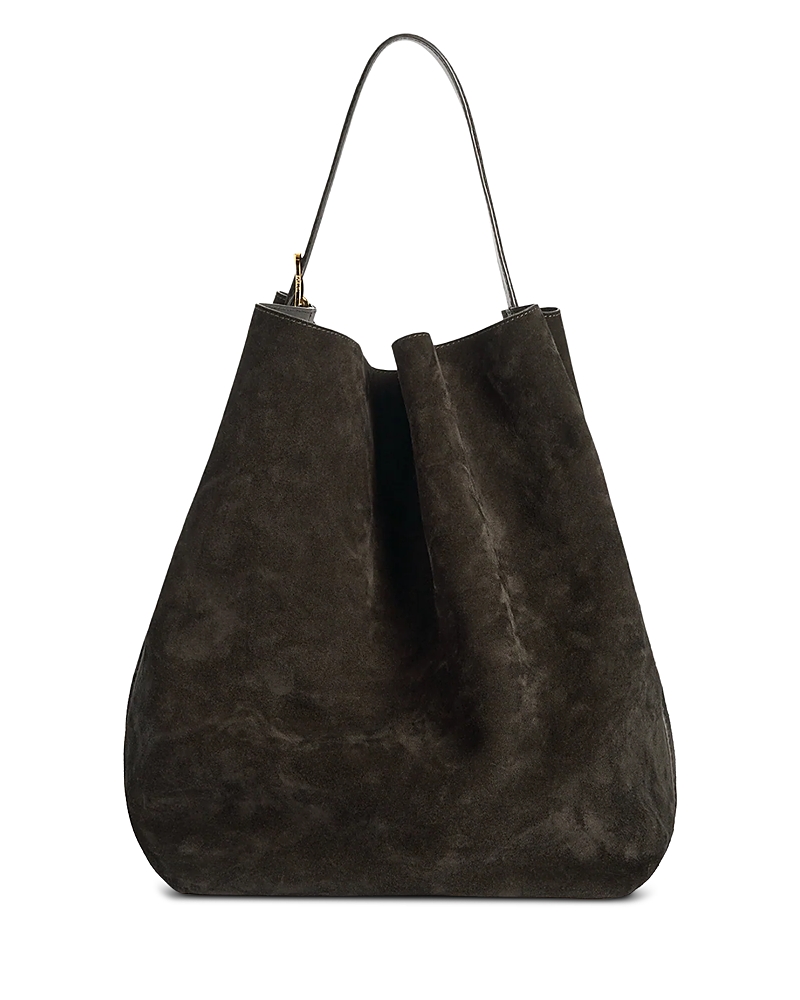 Totême Double Suede Belted Tote In Brown