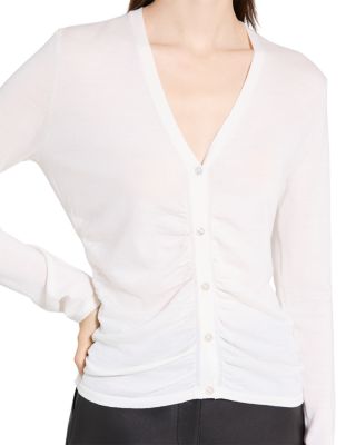 Shirred Cardigan Sweater