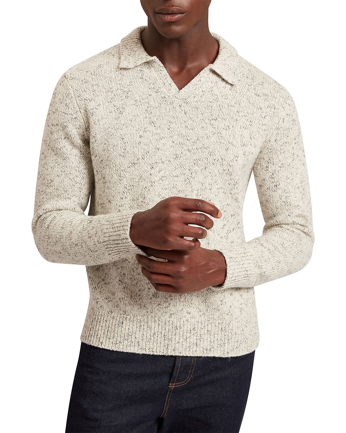 Ted Baker Berreto Relaxed Open Neck Twisted Sweater Polo