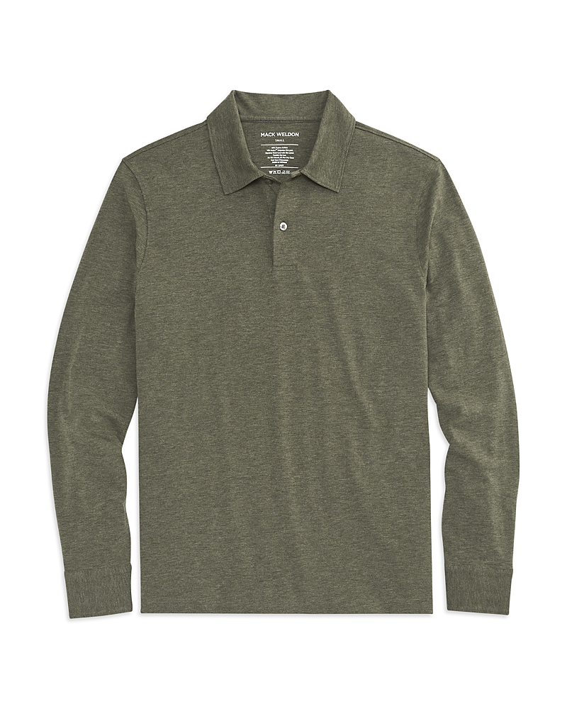 Mack Weldon Silver Pima Cotton Long Sleeve Polo Shirt