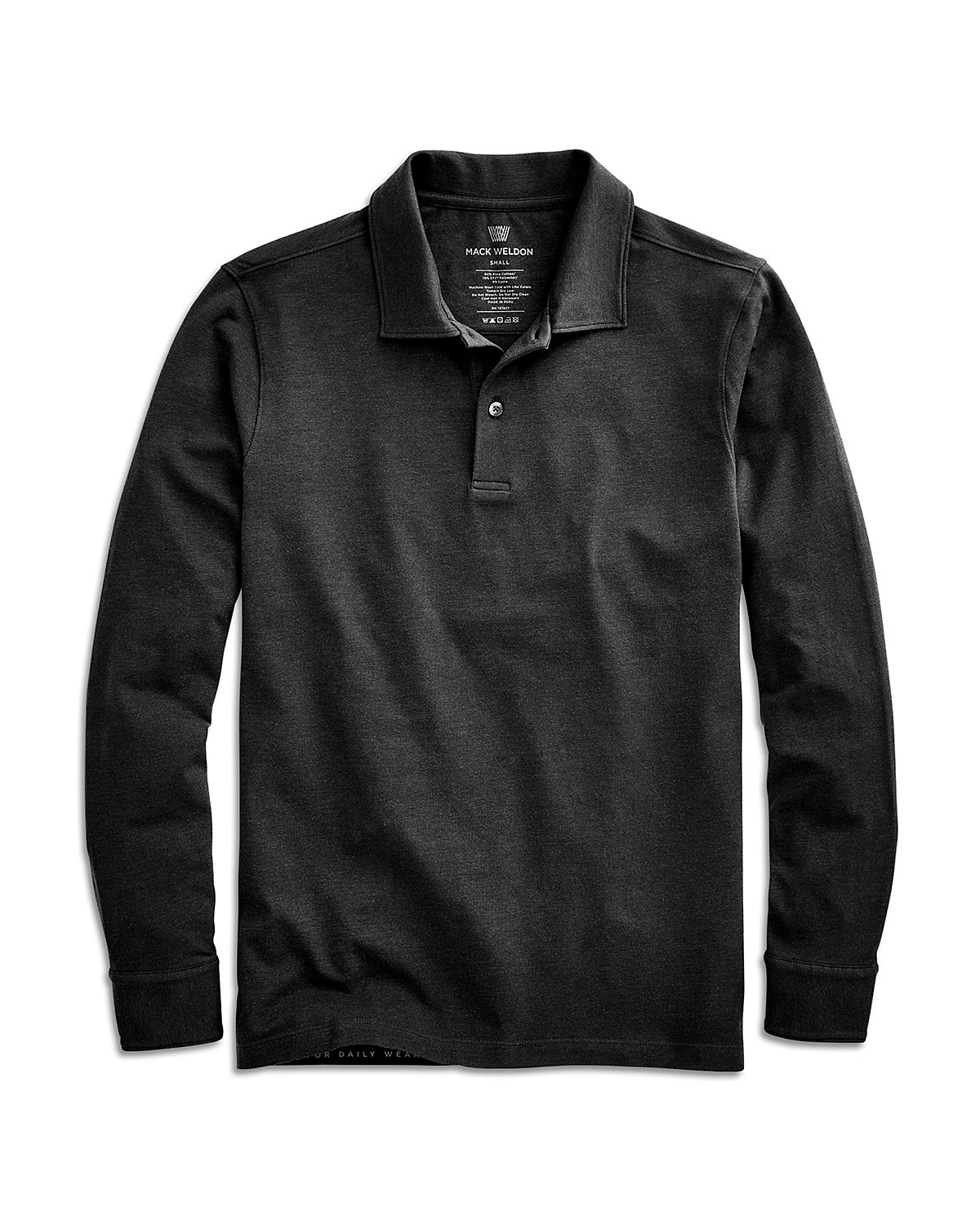 Mack Weldon Silver Pima Cotton Long Sleeve Polo Shirt