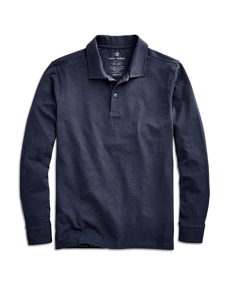 Mack Weldon Silver Pima Cotton Long Sleeve Polo Shirt