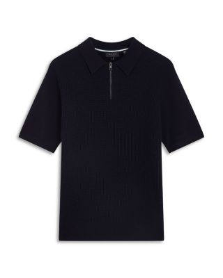 Jaylon Waffle Stitch Zip Polo