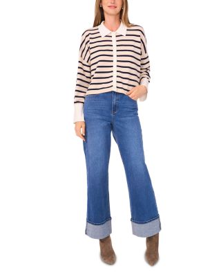 Striped Button Front Sweater