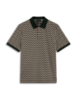 Ernist Short Sleeve Geo Jacquard Cotton Polo