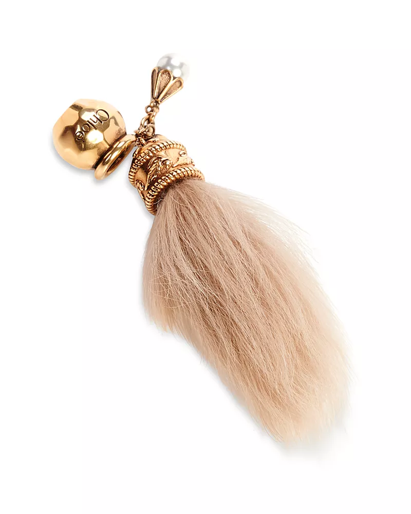 Chloe Sphere Shearling Bracelet Bag Charm