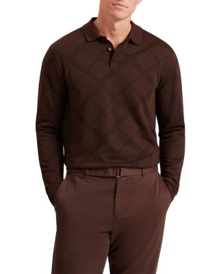 Havel Long Sleeve Argyle Jacquard Cotton Polo
