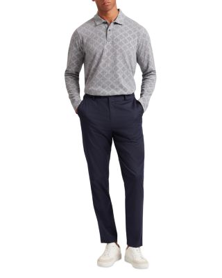 Imlad Long Sleeve Diamond Jacquard Polo