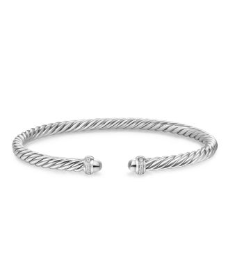 Cablespira Flex&reg; Bracelet in Sterling Silver with Diamonds, 4mm