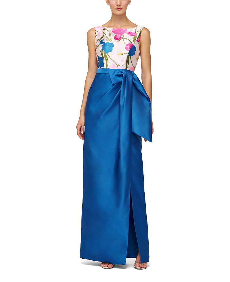 Kay Unger Tabitha Column Gown In Blue