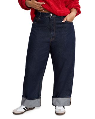 Good Standard Baggy Cuffed Jeans in Indigo1006