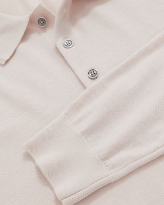 Trafford Long Sleeved Half Button Merino Wool Polo