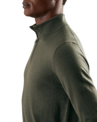 Blackhall Long Sleeved Half Zip Funnel Neck Merino Wool Sweater