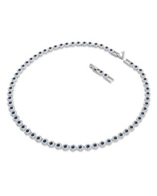 Una Blue & White Crystal Angelic Tennis Necklace, 14.875-15.75"