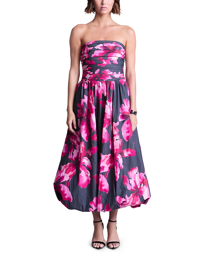 Amur Helena Floral Bubble Hem Midi Dress In Multi