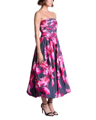Helena Floral Bubble Hem Midi Dress