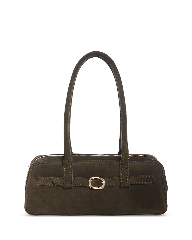 Aqua East West Suede Belted Bag - Exclusive In Green