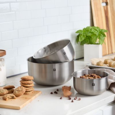 3 Piece Stainless Steel Nesting Bowls Set