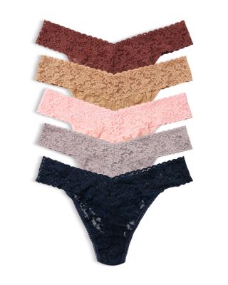 Signature Lace Original Rise Thong, Pack of 5